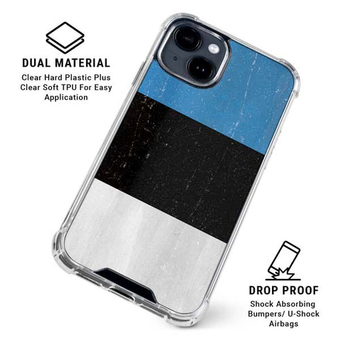 Estonia Flag Distressed iPhone 15 Clear Case